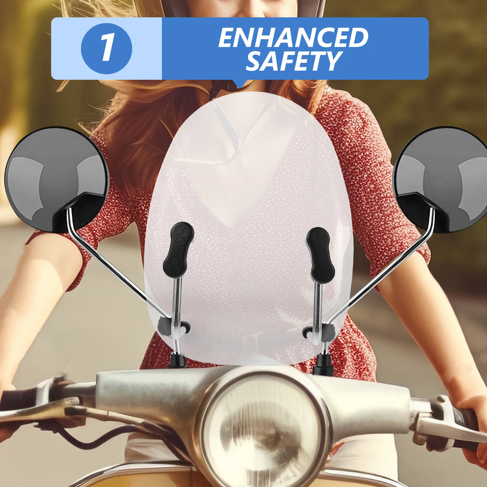 Transparent Scooter Windshield Front Wind Protection For Electric Motorbike Durable Wind Deflector Enhanced Visibility Riding