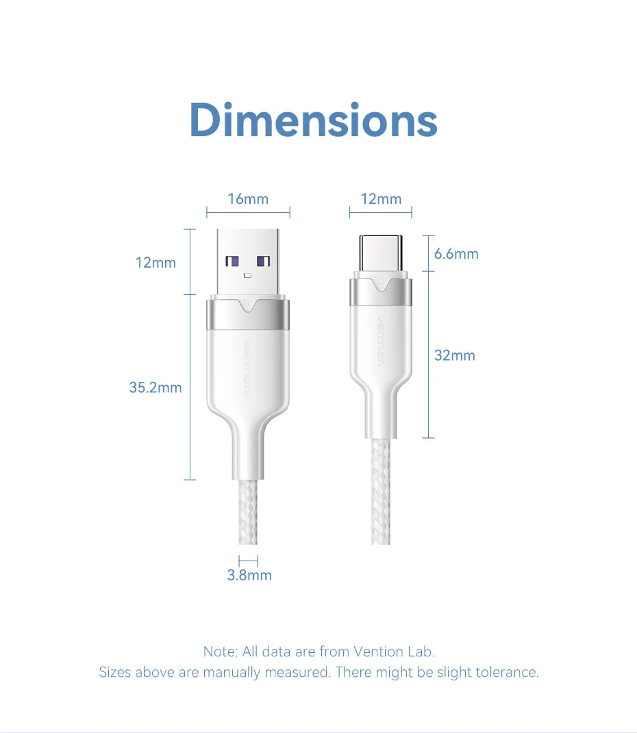 Vention 100 W USB Typ C Kabel 6A Super Lade C Kabel für iPhone Samsung Oneplus Poco F3 Huawei Telefon Ladekabel Draht Kabel – Detail 12
