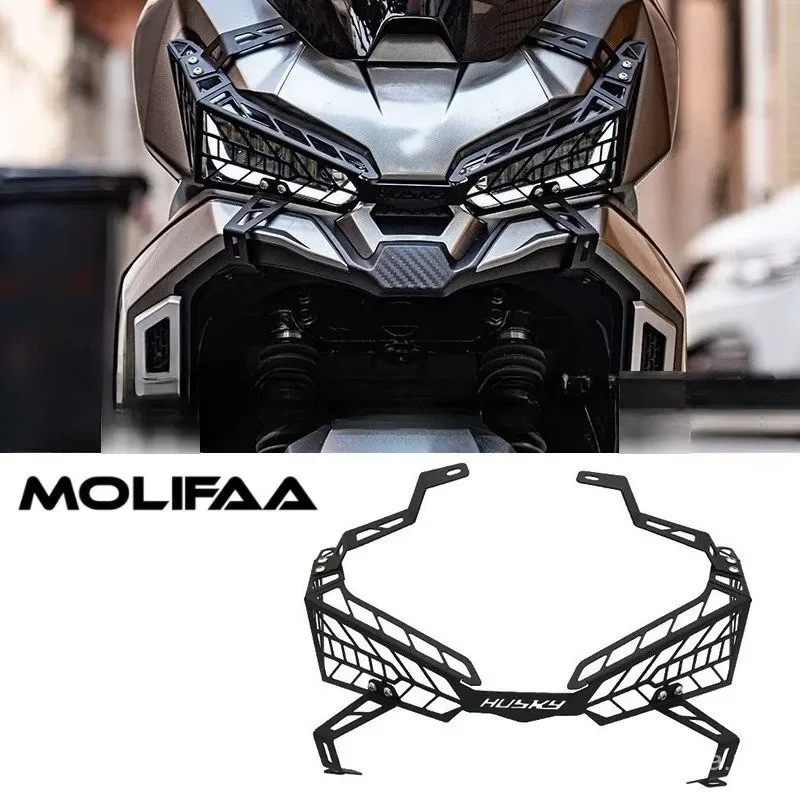 

Motorcycle Headlight Cover For SYM Husky ADV 150 Front Lamp Aluminum Light Protection Guard Hollow Net Accessories