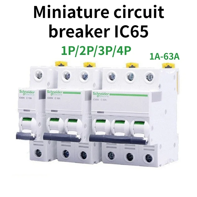 1PCS Air Switch Miniature Circuit Breaker iC65N 1/2/3/4P Household 1/2/6/10/16/20/25/32/50/63a Air Switch AC C/D