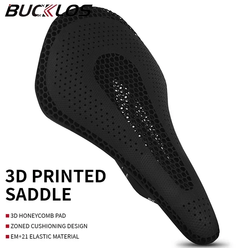 

BUCKLOS 3d Printed Saddle Carbon Fiber 3d Saddle 143mm 155mm Mountain Bike Seat Ultralight Road Bicycle Seat Cushion Nylon