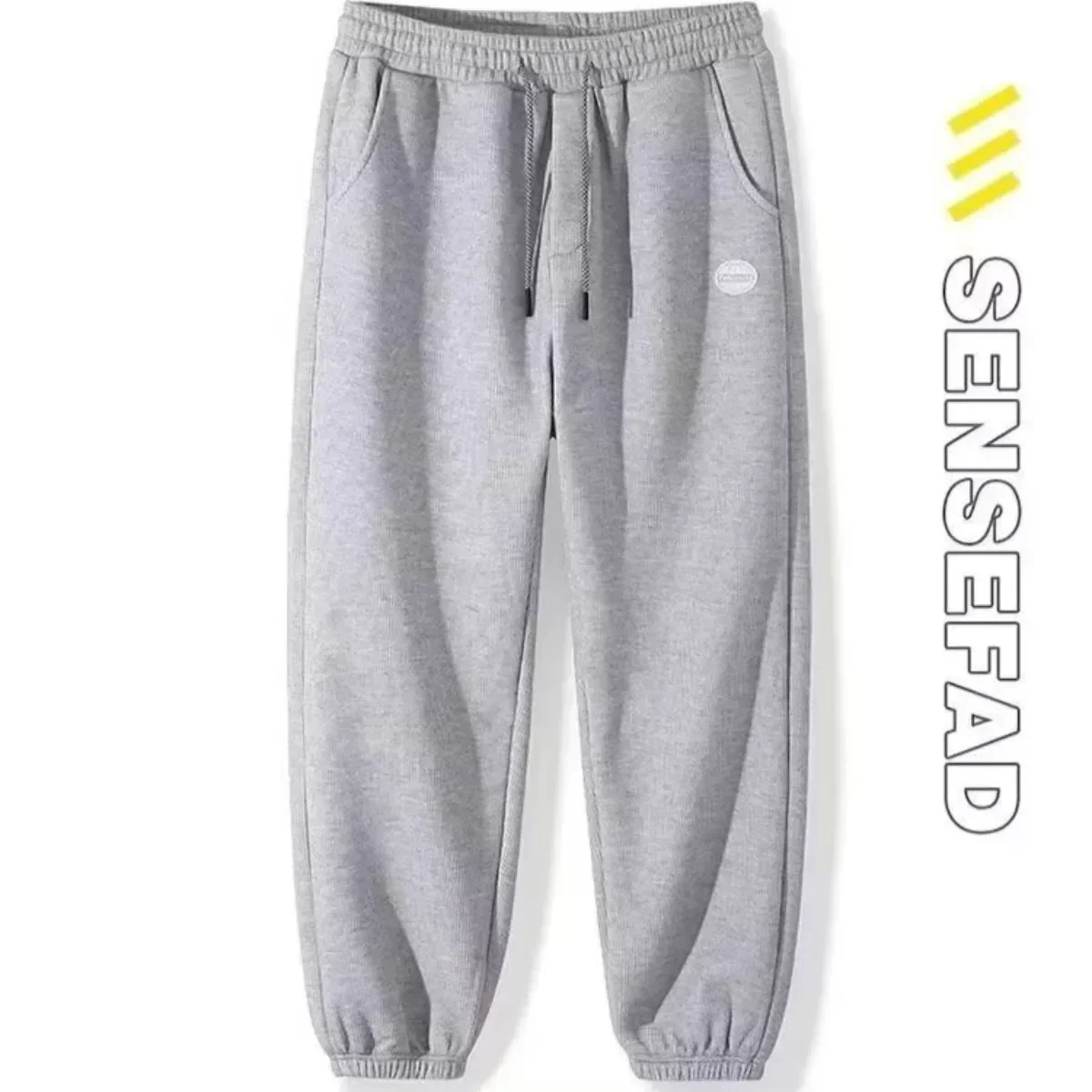 

2025 Men Pants Spring and Summer Solid High Waist Wide-Leg Trousers Male Loose Drawstring Casual Breathable Sports Pants