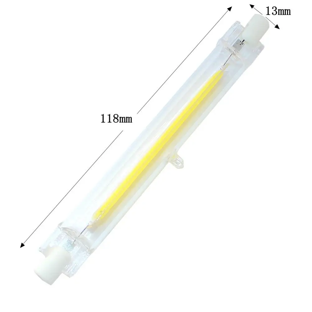 LED Bulb 220V Double Ended Daylight Linear Bulb Replacement Halogen Light (Cold White Light/118mm/7W)