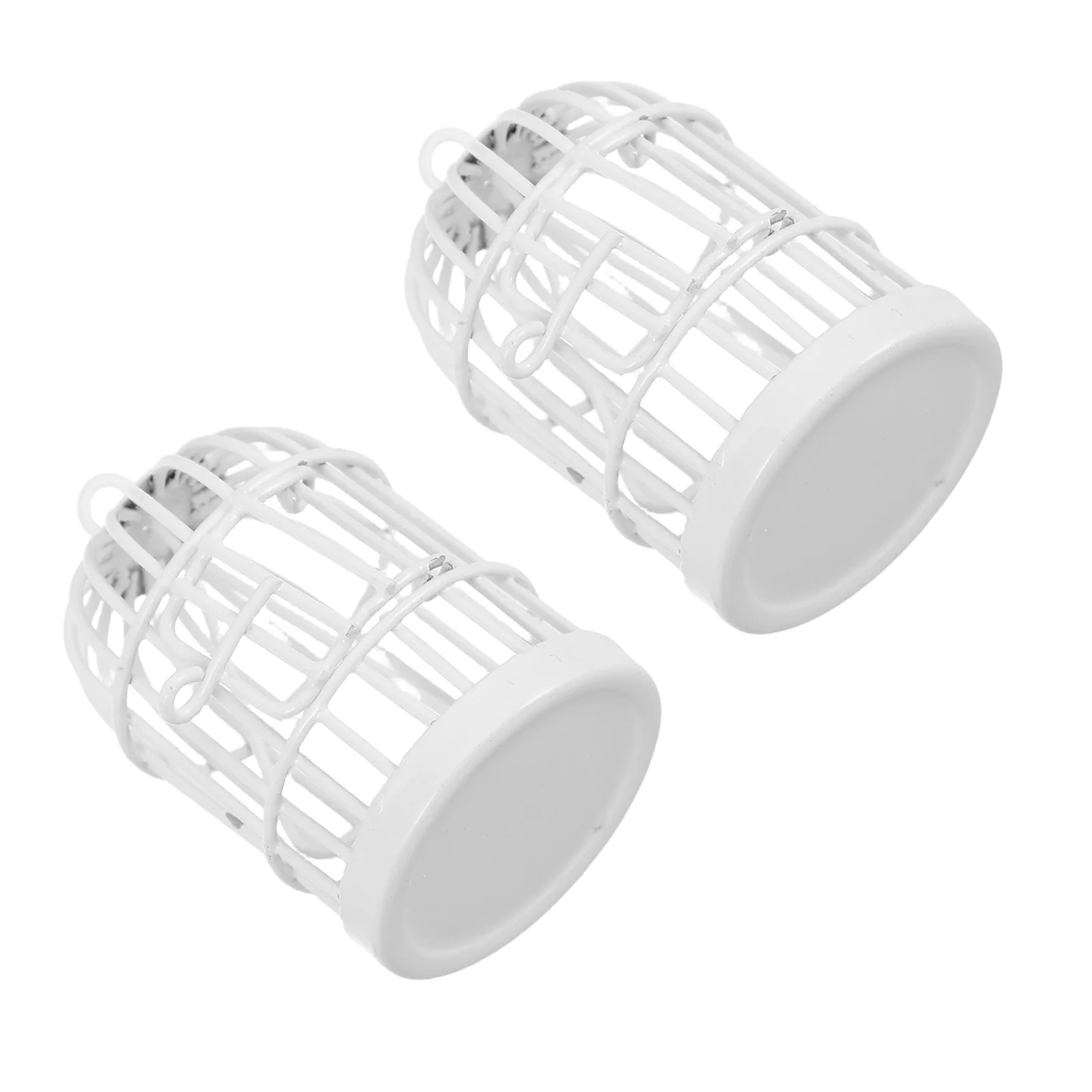 2 pezzi in miniatura in metallo con gabbia per uccelli, porta sospesa in filo cavo vintage per la decorazione della casa delle bambole da giardino fatato