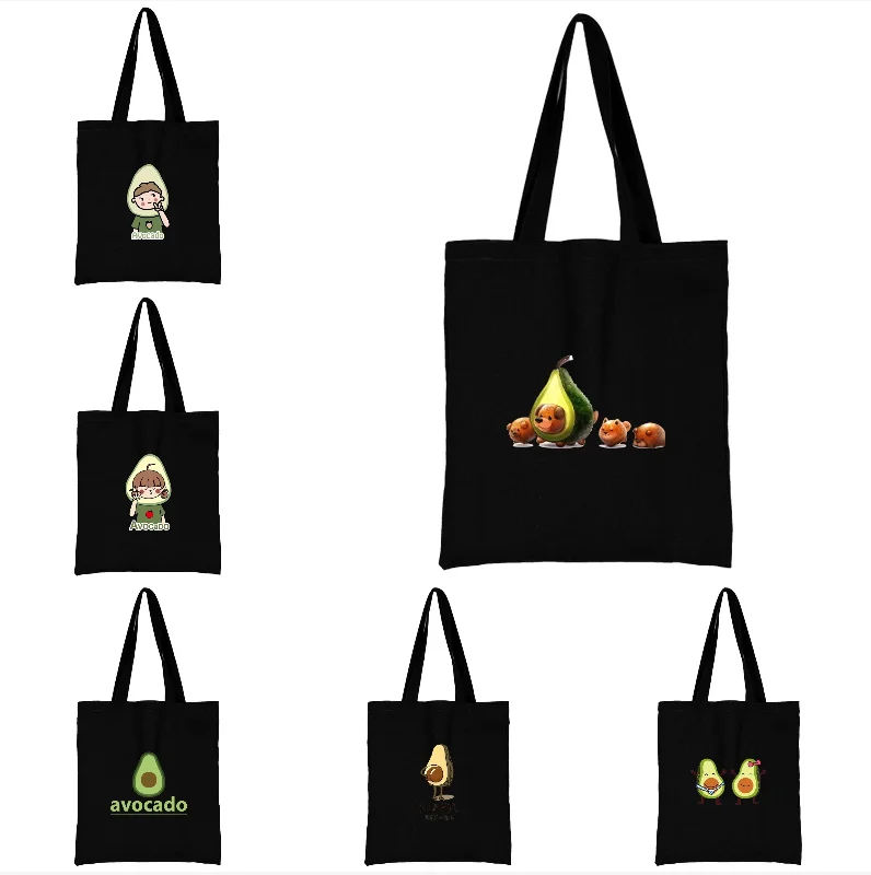 

Fun Avocado Tote Bag with Cute Cartoon Avocado Print Canvas Bag for Women's Daily Shopping Work Classes Tutoring Canvas Bag
