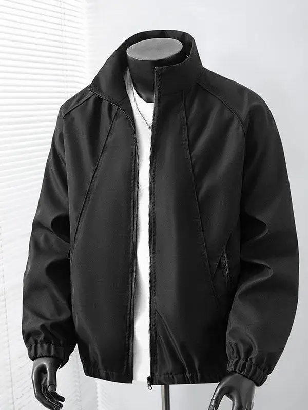 

Мужская свободная куртка с длинными рукавами, новинка весенней коллекции, в американском стиле, модная, ветрозащитная, с воротником-стойкой, верхняя одежда из полиэстера