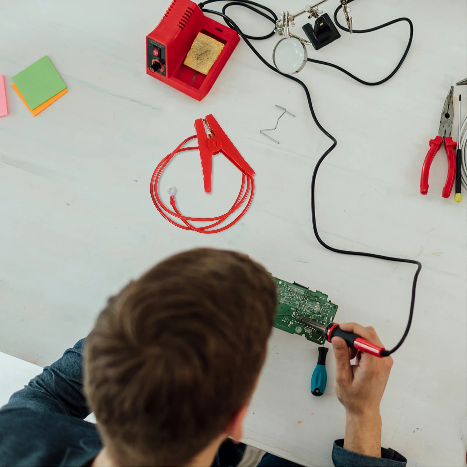 

2Pcs Fence Crocodile Clips Sturdy Grip Efficient Connection Portable Clamp Jumper Cable Replacement