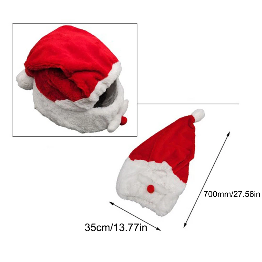 Christmas Helmet Cover Elastic Motorcycle Santa Claus Funny Cover Plush Helmet Full Face Cover for Outdoor Party Xmas