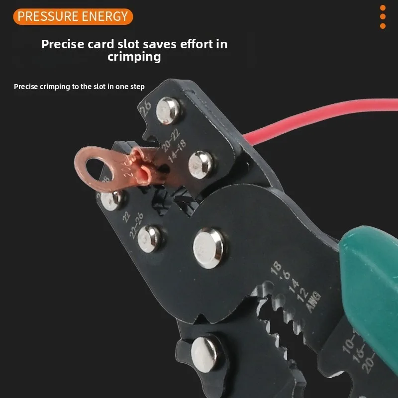 متعددة الوظائف العقص كماشة سلك متجرد القاطع المكشكش 10-26AWG العقص أداة محطات المشبك الكهربائي أدوات صغيرة #4