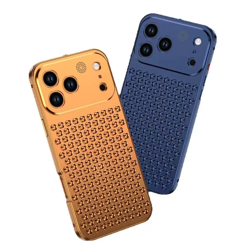 Aluminum Alloy Heat Dissipation Mesh Metal Case For iPhone 1