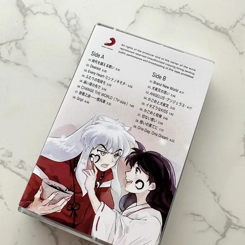 Anime Inuyasha Music Tape Sesshoumaru Cosplay Cartoon Soundtracks Box Walkman Car Cassette Prop Party Music Tapes Christmas Gift