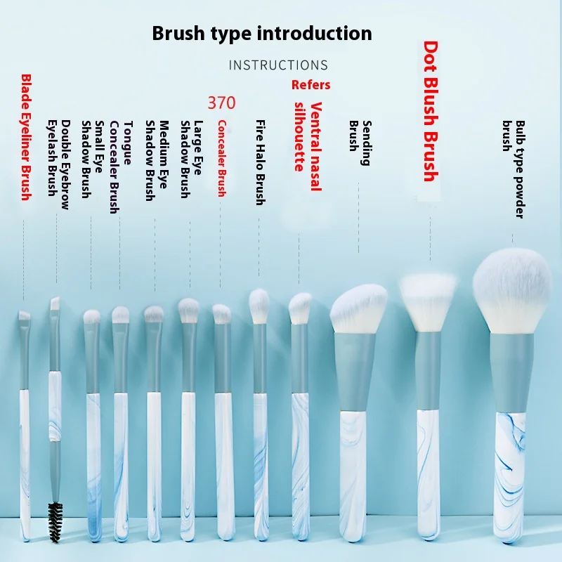 Clear Sky 12 makeup brush set brush super soft hair full foundation brush quantity large discount