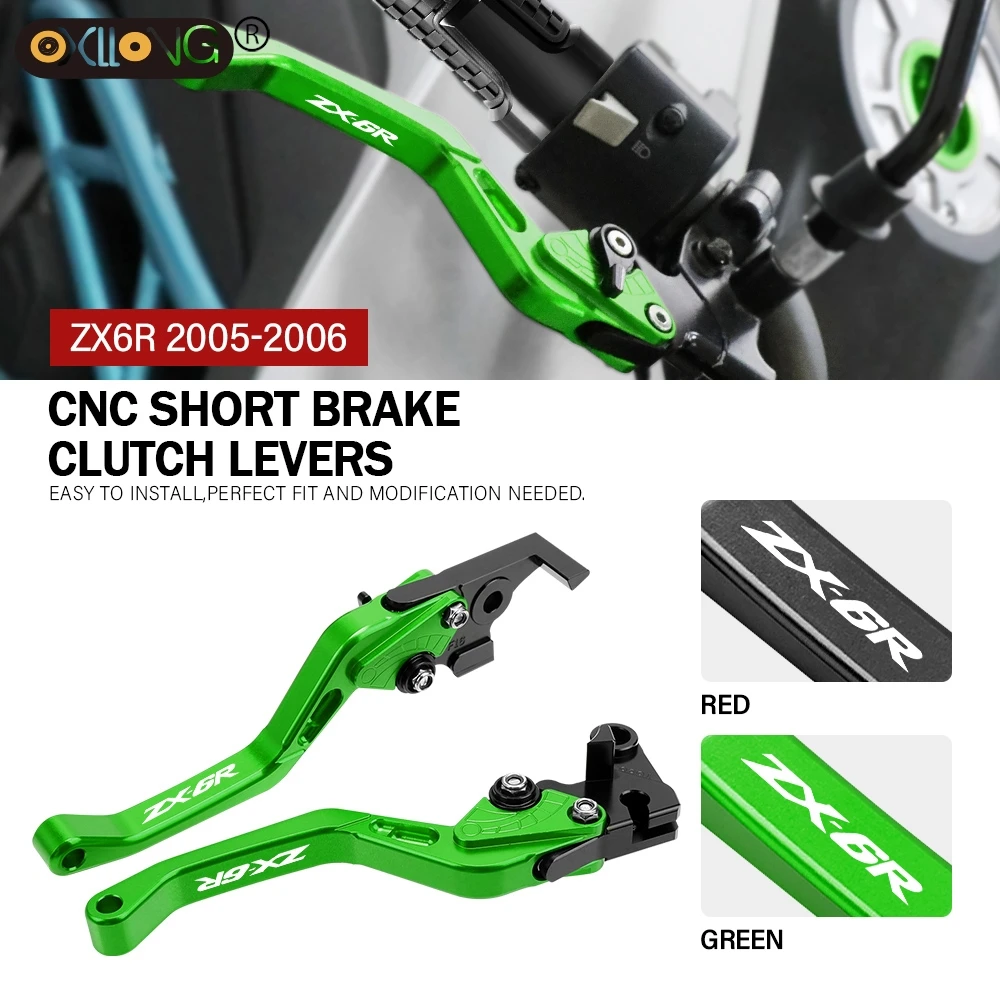 

CNC Aluminum Motorcycle Short Brake Clutch Levers Accessories Parts For Kawasaki ZX6R ZX-6R 2005 2006 ZX 6R