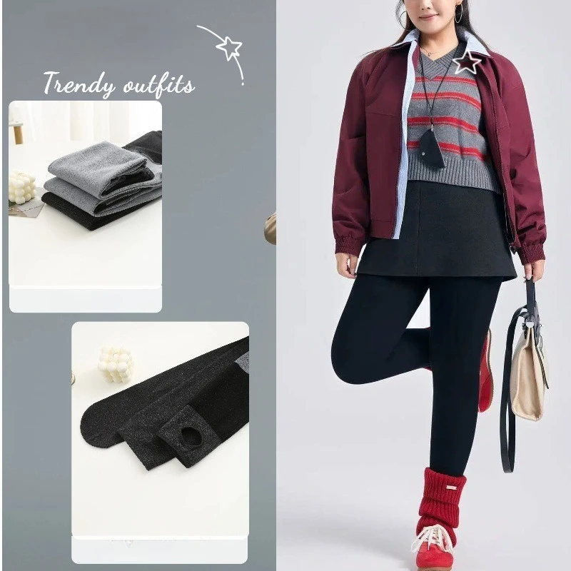 

Новинка 2023 года, большие размеры, брюки под давлением мм 110 кг, японские леггинсы, осенне-зимние теплые колготки с высокой талией на животе