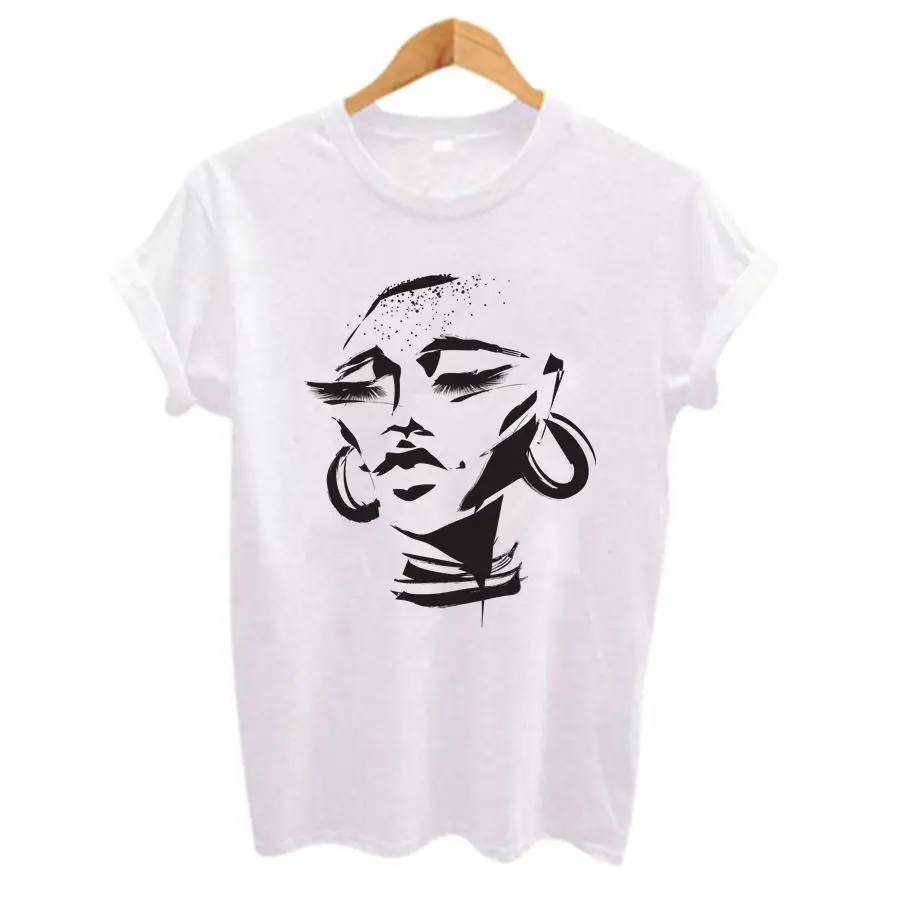 

Women's Short Sleeve O-Neck T-Shirt, Creative Design, sketch Print, Casual, Funny, Plus Size, Lady Tops, Tees