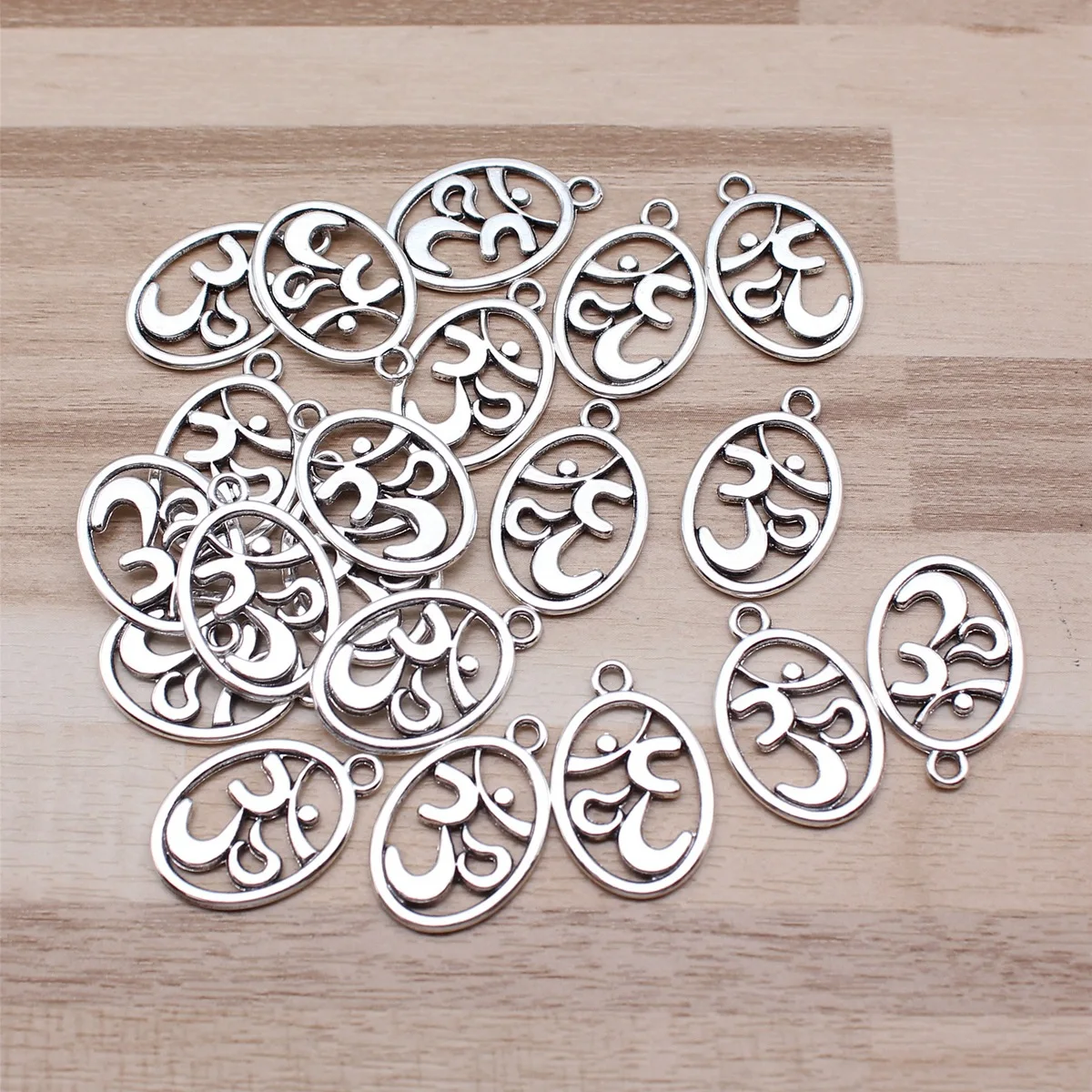 IFOCUS 20pcs/Lot Om Charms For DIY Jewelry Making Zinc Alloy 22x14mm/0.87x0.55inch