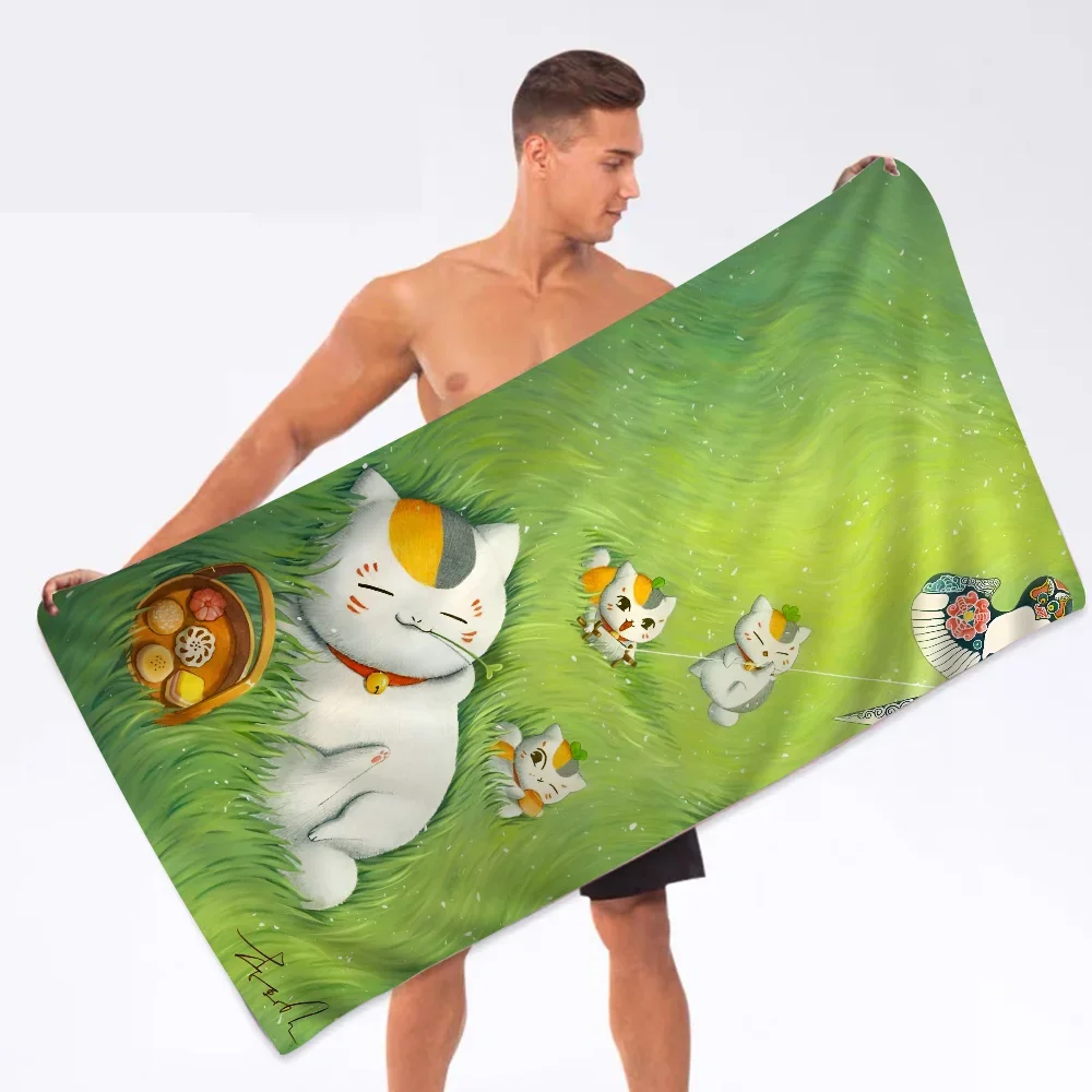 Natsumes Book Nyanko Sensei Towel Microfiber Beach Towel Absorbent Quick dry Soft Yoga Swimming Resort Mountain Climbing Towel