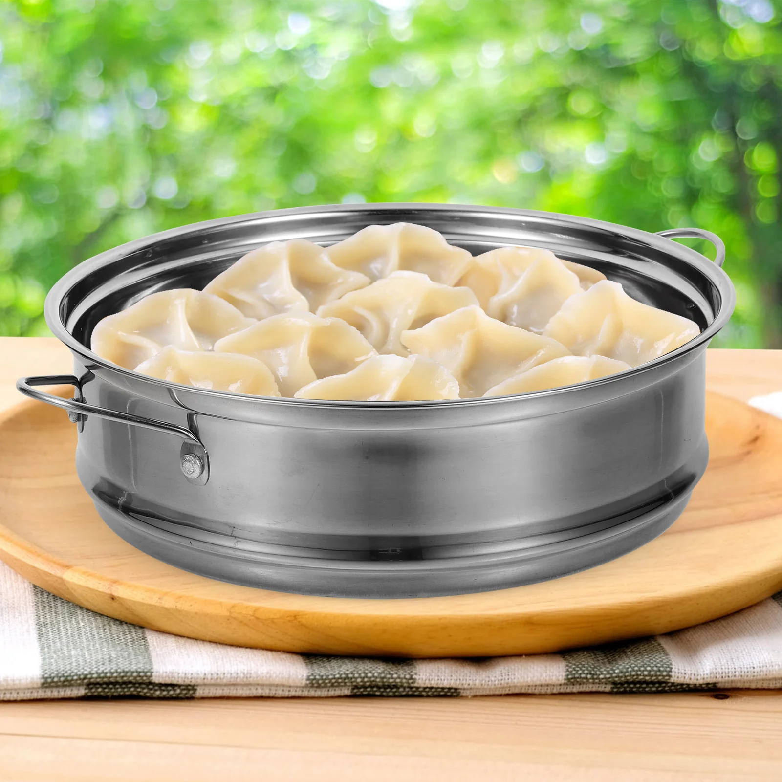 

1pcs Stainless Steel Steaming Basket 20Cm Double Handle Heavy Duty Food Steamer For Rice Cooker Electric Pot Vegetable Steam