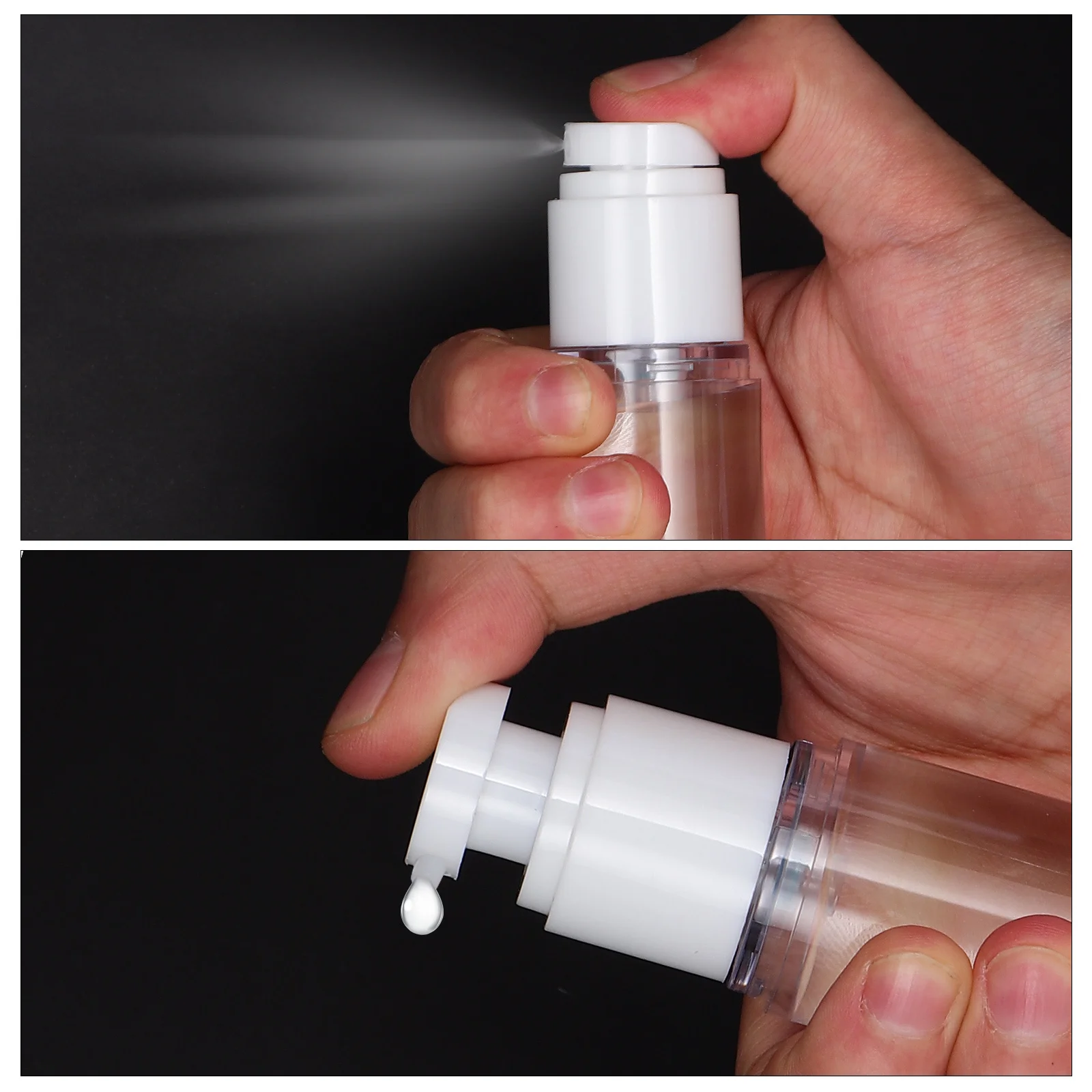 

6Pcs Dispensing Bottles Lightweight Airless Pump Travel Containers for Serum Foundation Toner Remover Lotion Spray on