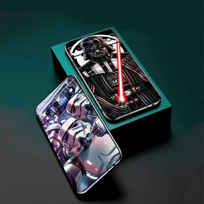 Heroic S-Star W-Wars Cool Robot For Google Pixel 8 7A 7 6A 6 5A 5 4 4A XL 5G Black Silicon Shockproof Shell Back Phone Case