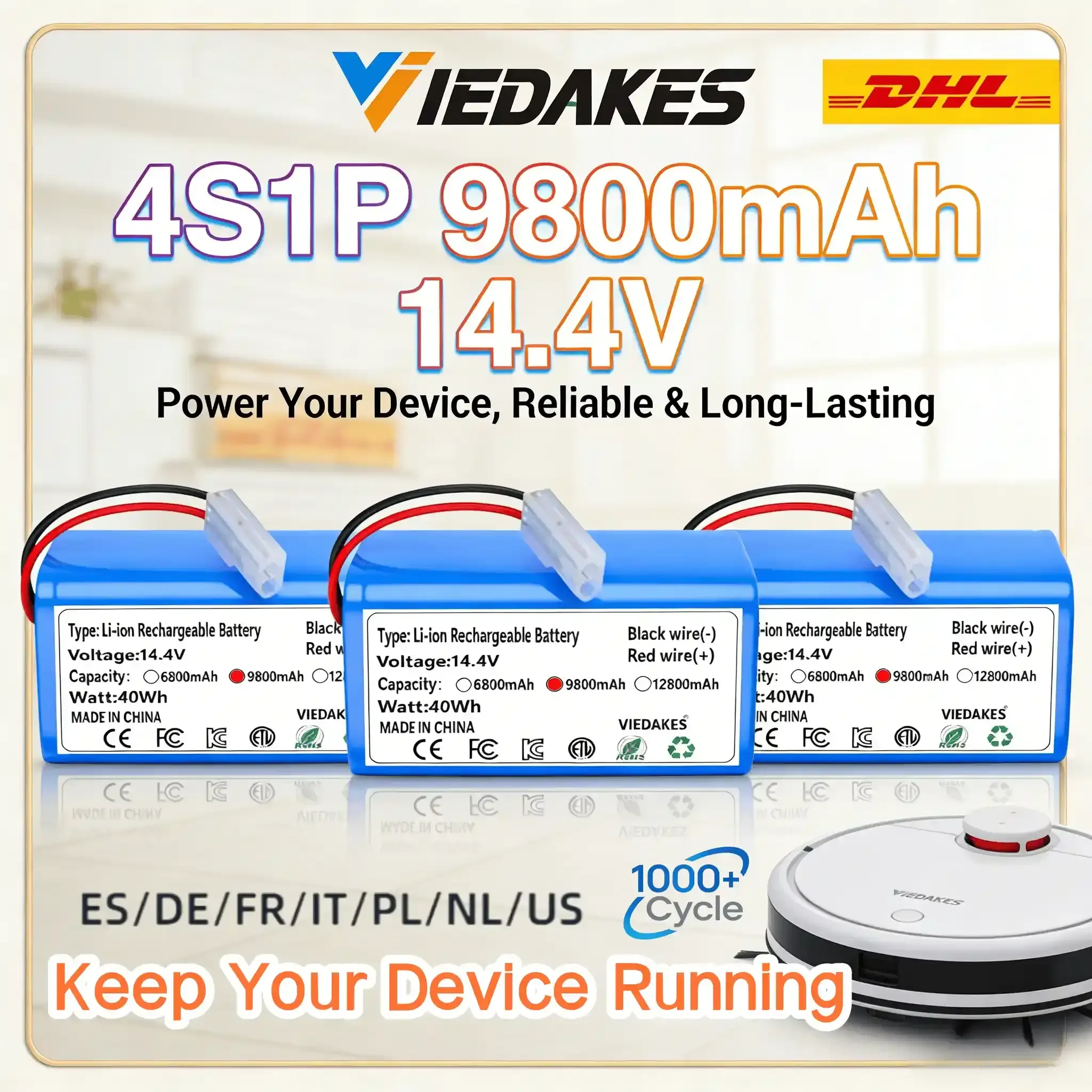 

VIEDAKES 14.4V Replacement Battery Pack For MJSTG1 G1 SKV4136GL Tamiya Plug Battery