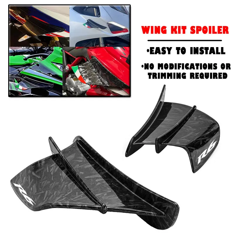 

Universal Carbon Look Motorcycle Aerodynamic Spoiler Wing for YAMAHA YZF R6 YZFR6 – High Stability & Easy Install FOR Suzuki BMW