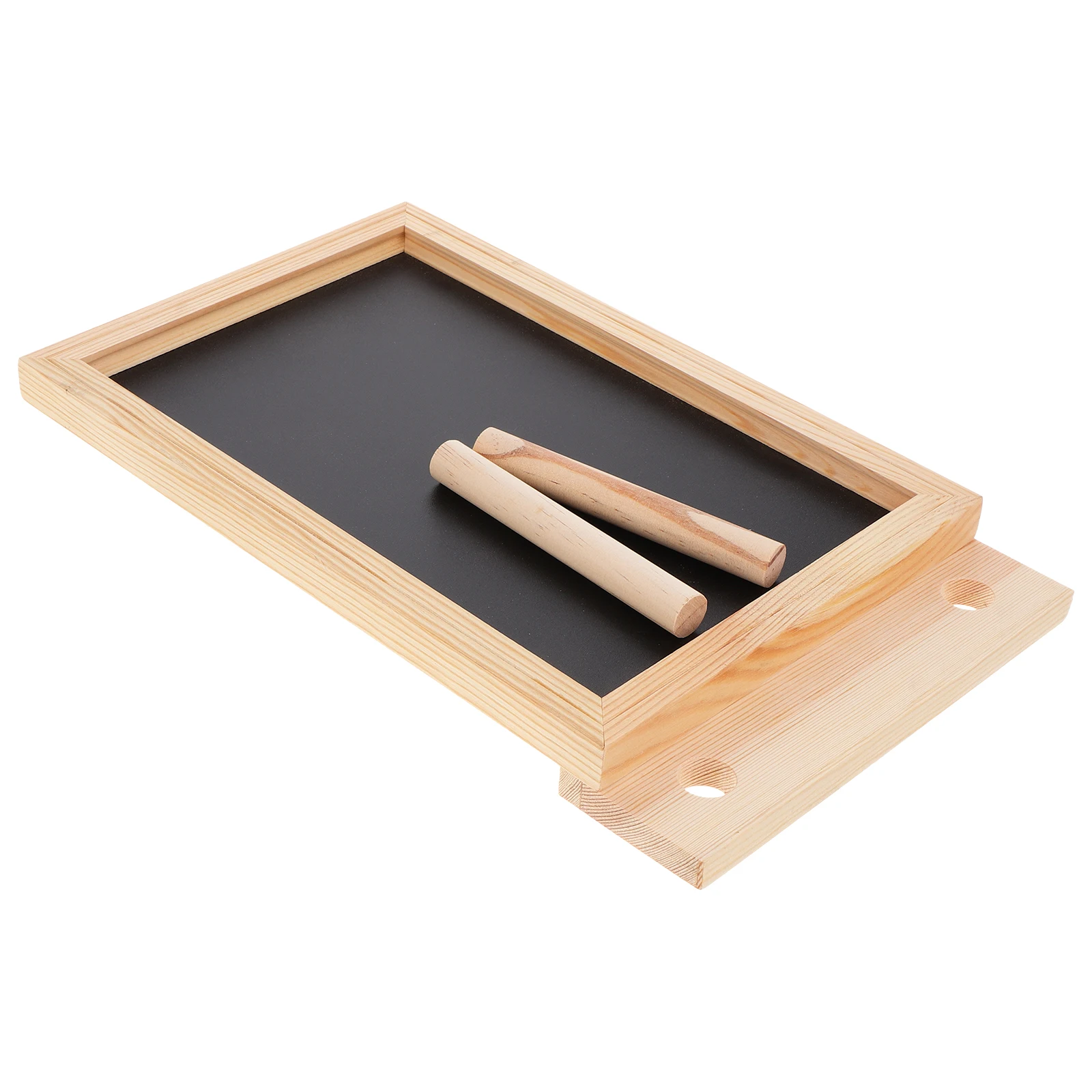 

Compact Black Wood Blackboard Desktop Chalkboard Sign Easy Erase for Menu Price Writing Restaurant Message Display