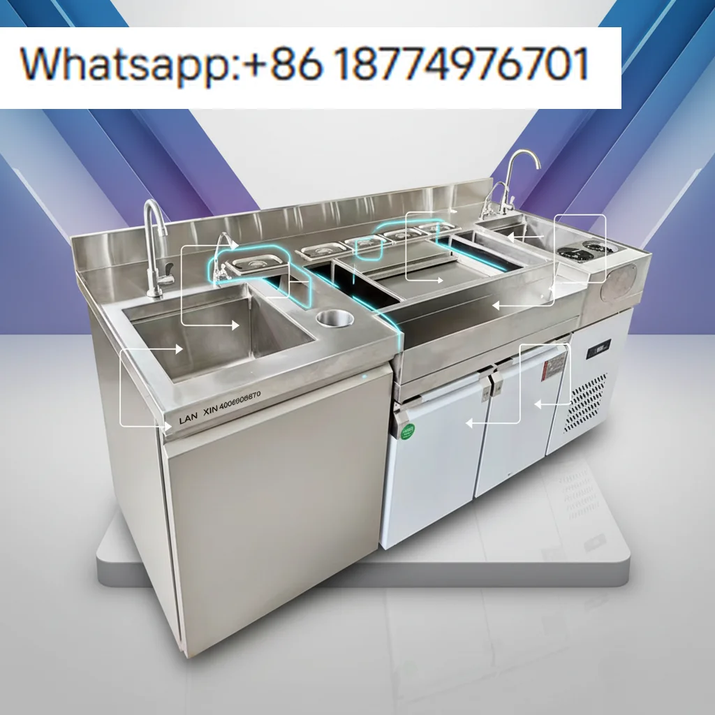 

Hot Sale Custom Designed Commercial Mobile Cocktail Bartending Station Stainless Steel with Direct Cooling for Bartenders