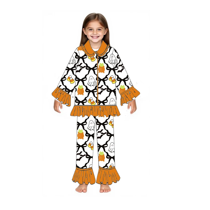 

Wholesale Children Halloween Pajamas Outfits Girls Boys Ghost Pumpkin Pajamas Set