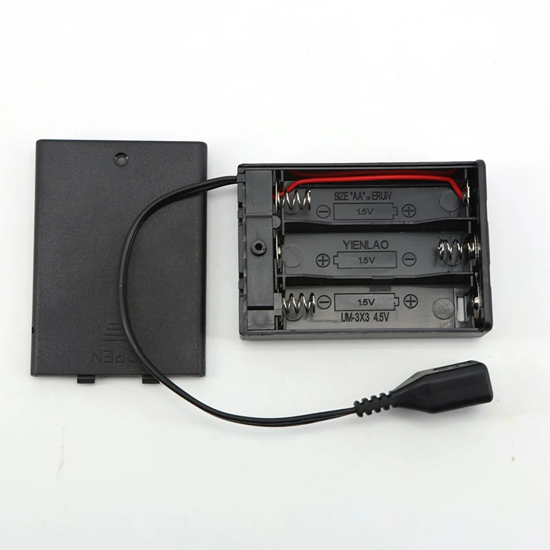4.5V 3*AA 65x45x15mm Battery Case With 5v USB Port For Building Blocks LED Light Kit With case cover Switch