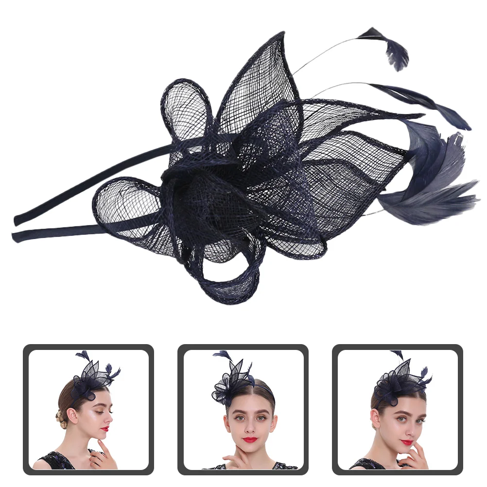 

Cocktail Party Hat Fascinator Hair Clip Pill Box Jute Material Headpiece Fascinators for Women Hats