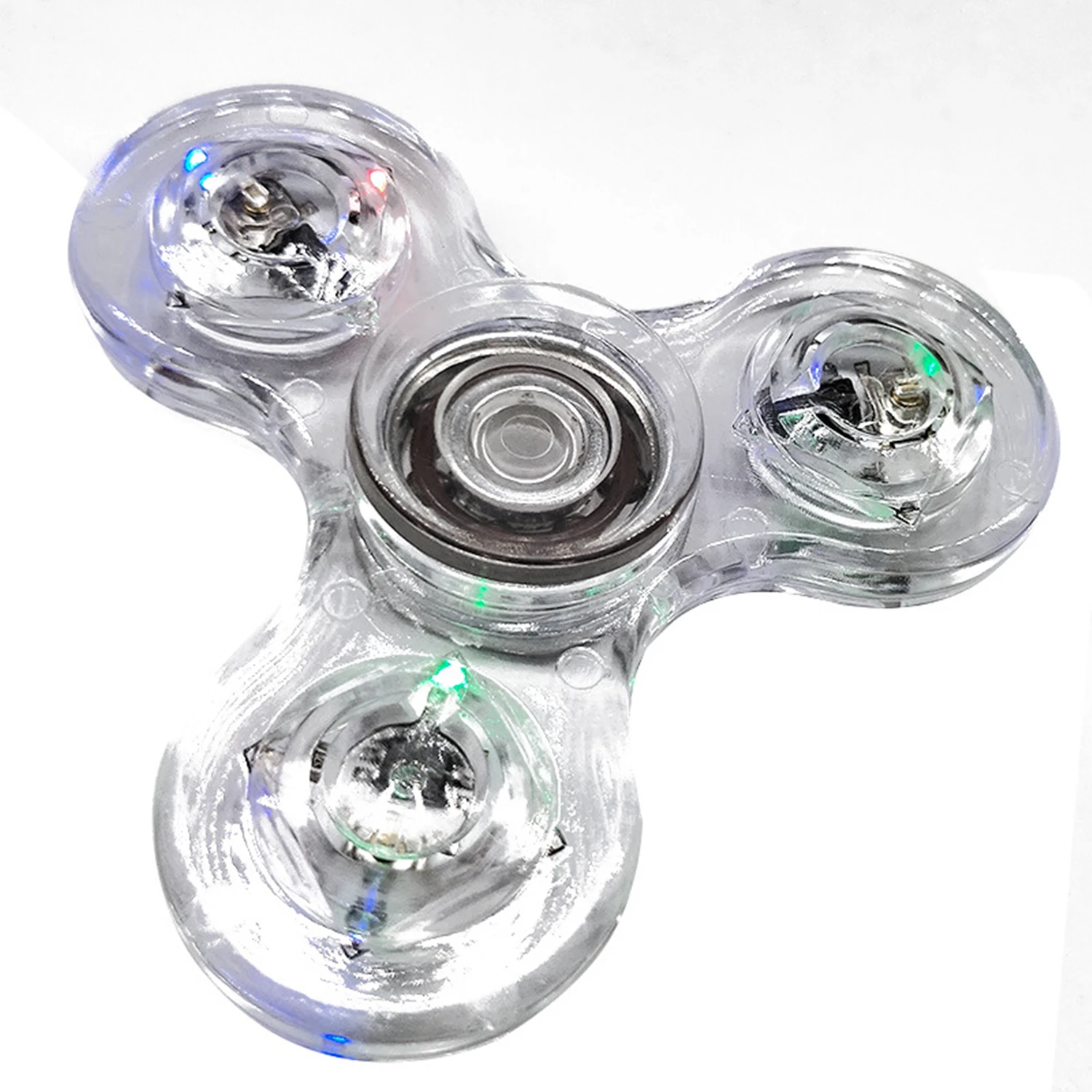 Spinner de mano con luz LED luminosa, giradores superiores que brillan en la oscuridad, EDC Figet Spiner, juguetes para aliviar el estrés de los dedos