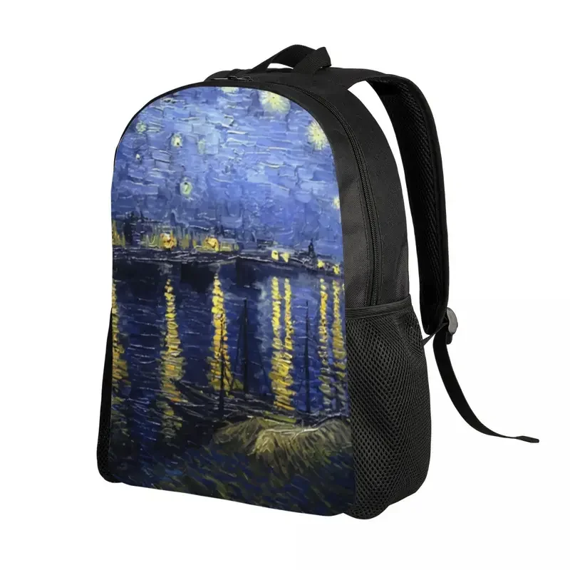 Customized Van Gogh Starry Night Backpacks for Women Men Water Resistant School College Over The Rhone Bag Printing Bookbag