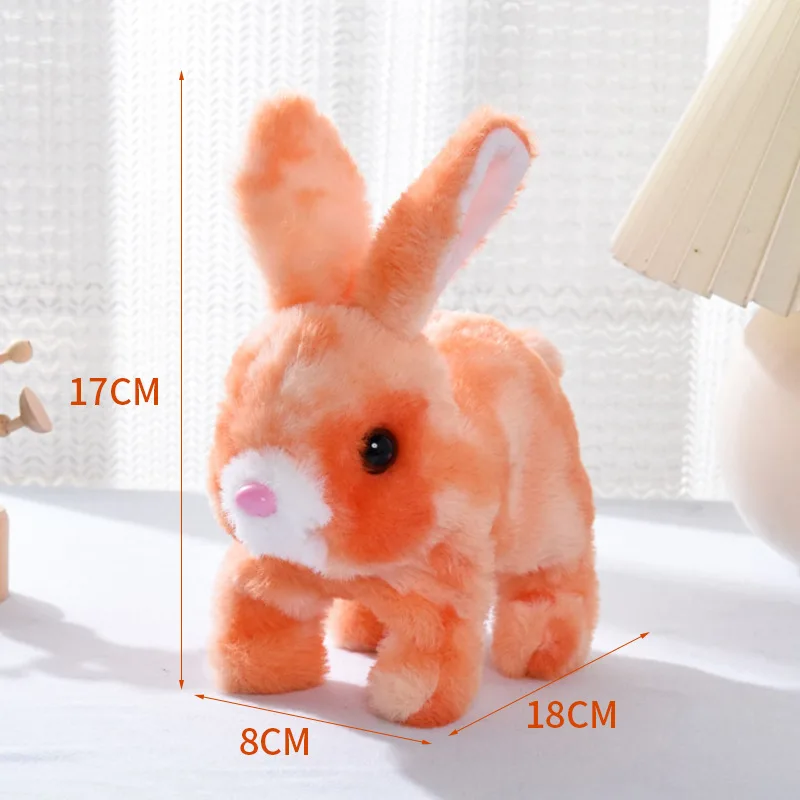 ของเล่นเด็ก กระต่ายตุ๊กตาไฟฟ้า น่ารัก เลียนแบบสัตว์เลี้ยง เดินได้/เห่าได้ กระดิกหู การ์ตูนกระต่าย ของเล่นเด็กหัดคลาน ตลกๆ