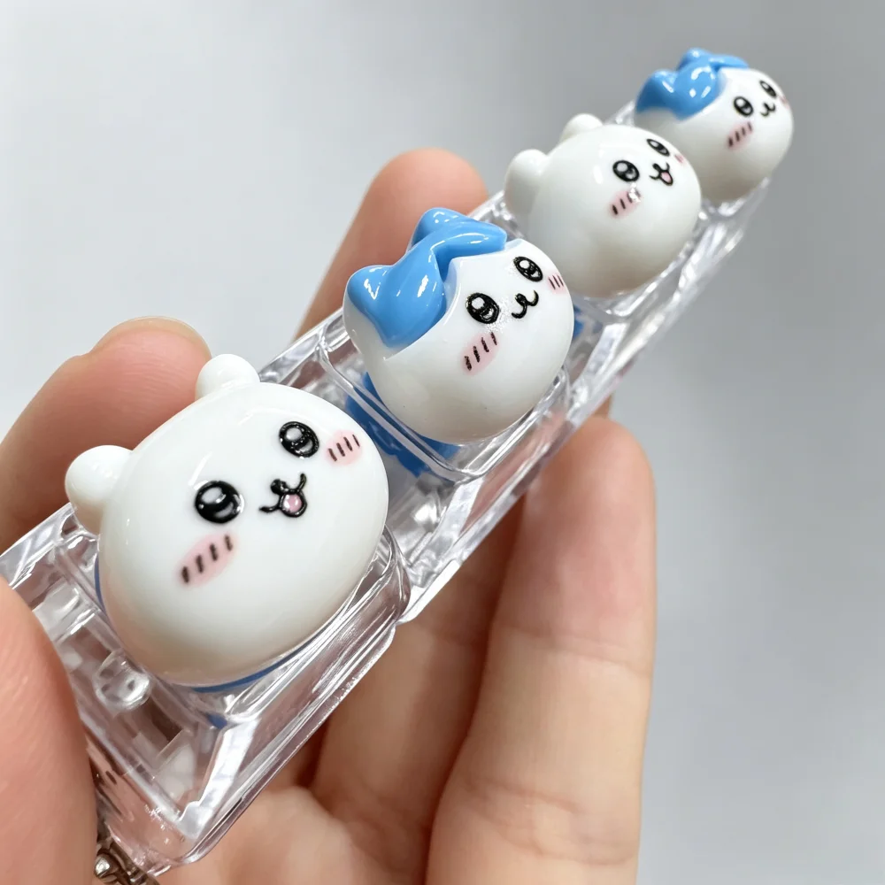 Chiikawa LED Luminous Clicker Keychain, Clear Mini Keyboard Stress Relief Fidget Toy, Kawaii Anime Bag Pendant Gift
