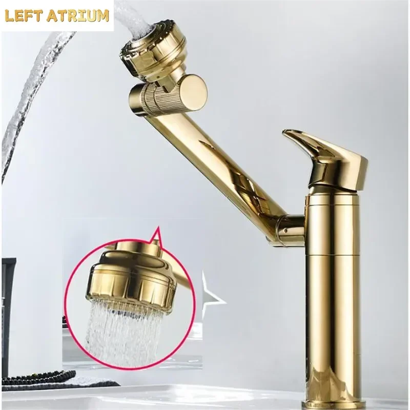 Tuqiu Multifunction Bathroom  Gold Sink  Hot Cold Water Mixer Crane Antique Bronze Deck Mounted Universal Water Taps