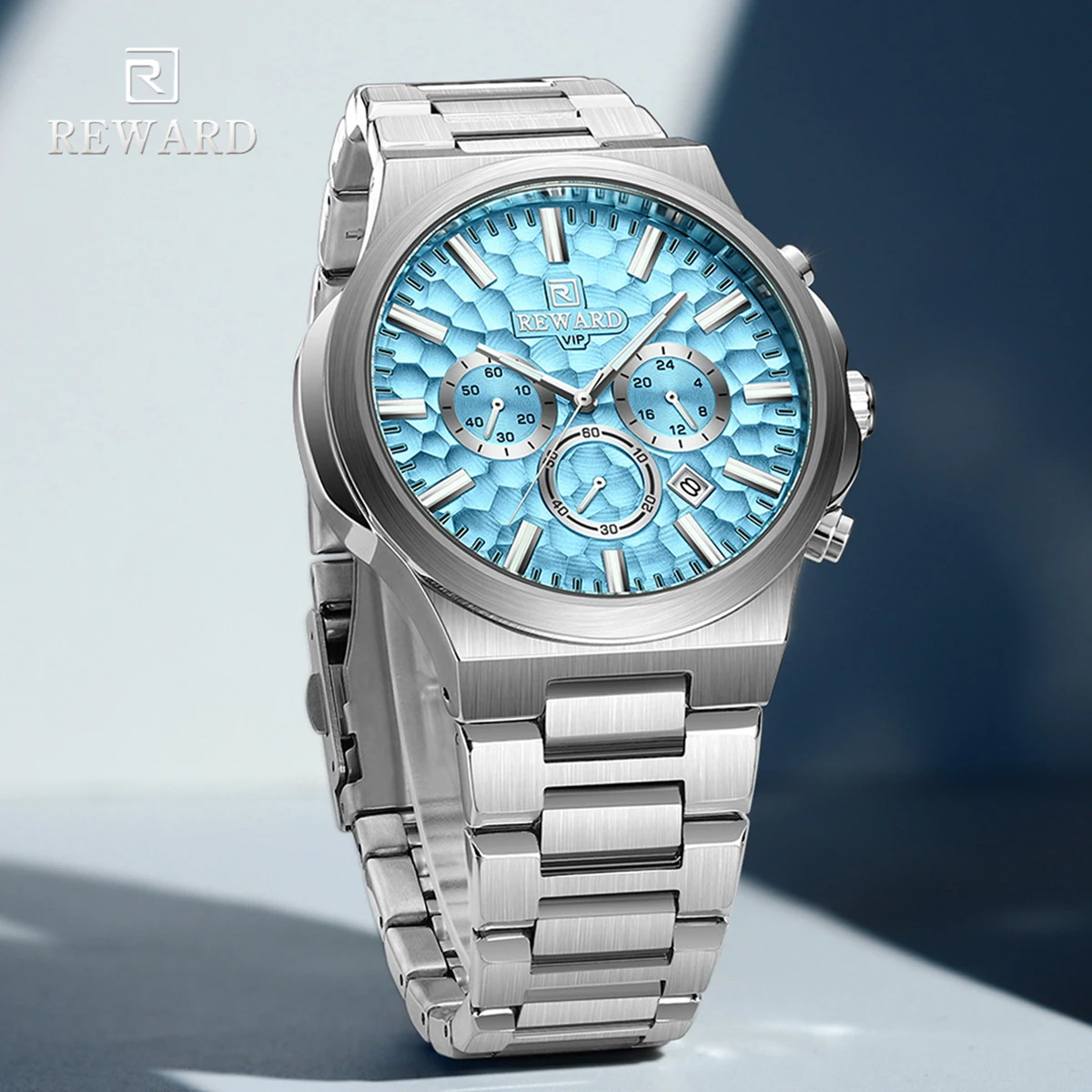 

НАГРАДА 813050, модные брендовые мужские многофункциональные кварцевые часы с хронографом, автоматические часы с датой и ремешком из нержавеющей стали для мужчин