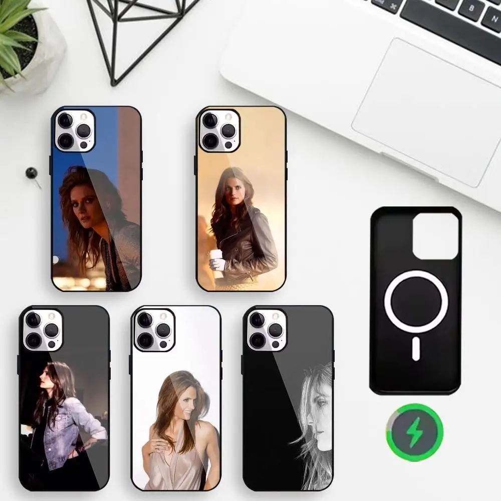 

Detective Chic Look S-Stana Katic Phone Case For iPhone17,16,15,14,13,12,Wireless charging protective case soft cover