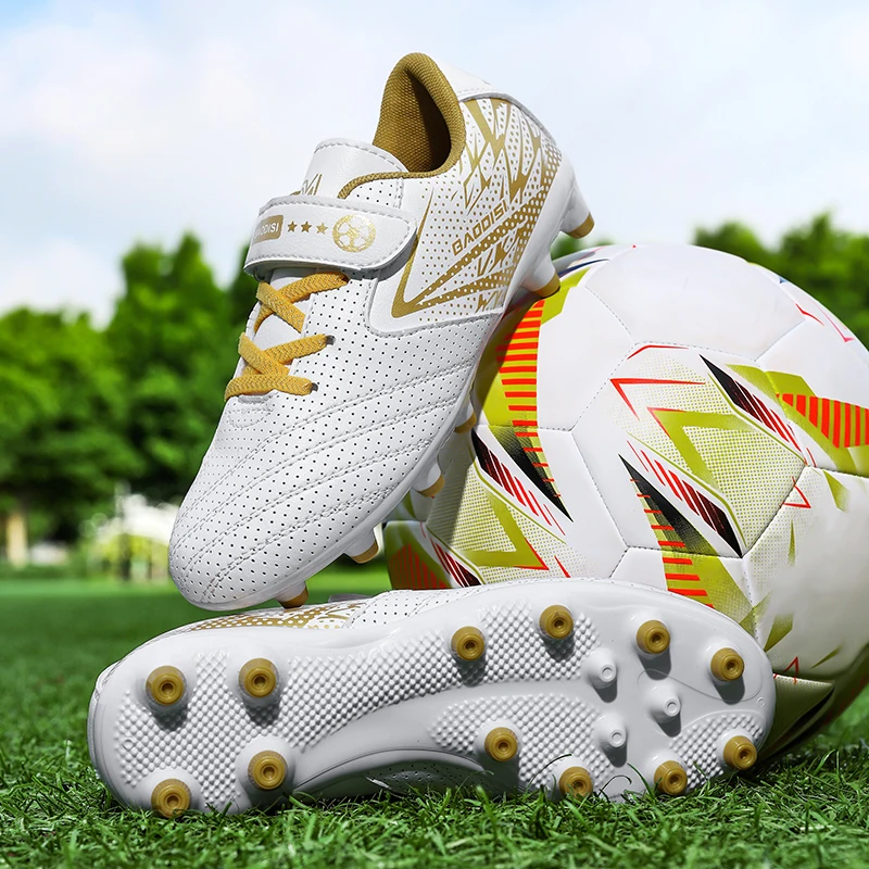 New Hot Children Football Boots Outdoor Trainers Soccer Shoes for Kids Boys Girls Hook Loop Football Cleats Futsal Sneakers28-39