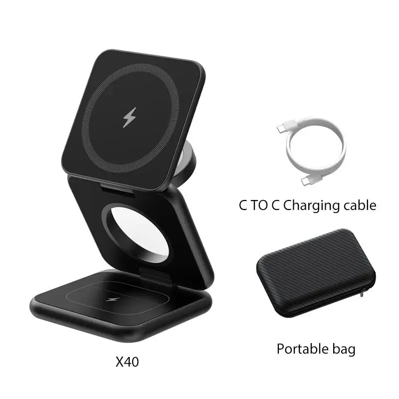 New! X40 Magsafe Wireless Charger,3 in 1 iphone Charger for iPhone 16 15 14 13 12 Pro/Max/Plus, AirPods 3/2 Pro,iWatch Series