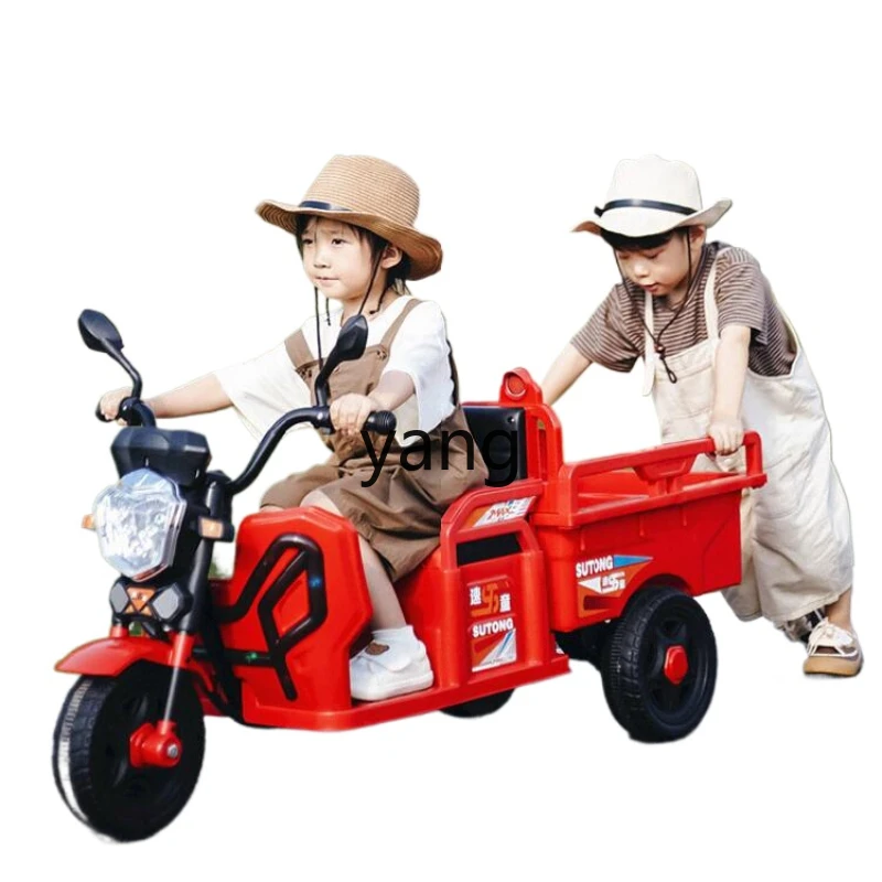 

CX Children's Electric Car Three Wheeled Motorcycle Sitting Double with Remote Control Children's Tractor with Bucket