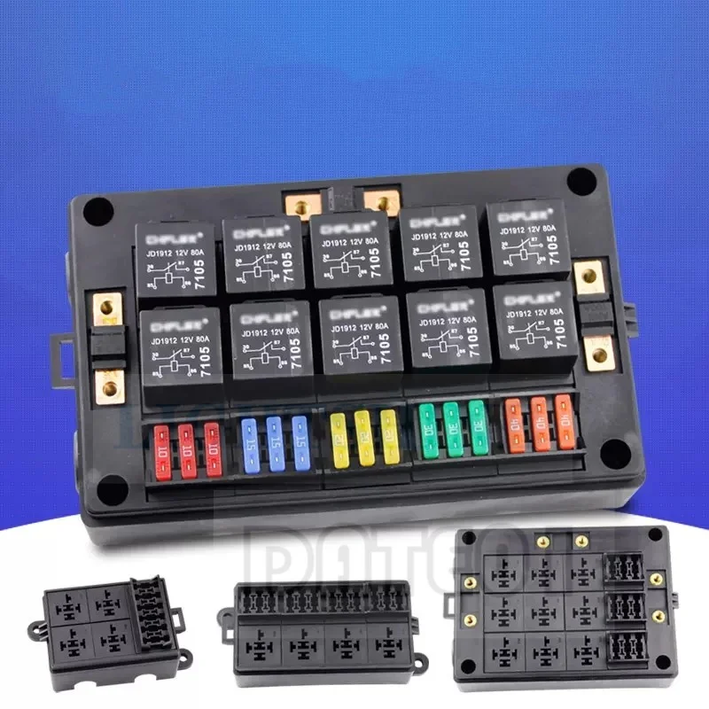 

Multi-way Automotive Relay Fuse Combination Freely Disassembled And Assembled Wiring Harness Assembly Circuit Box With Cover