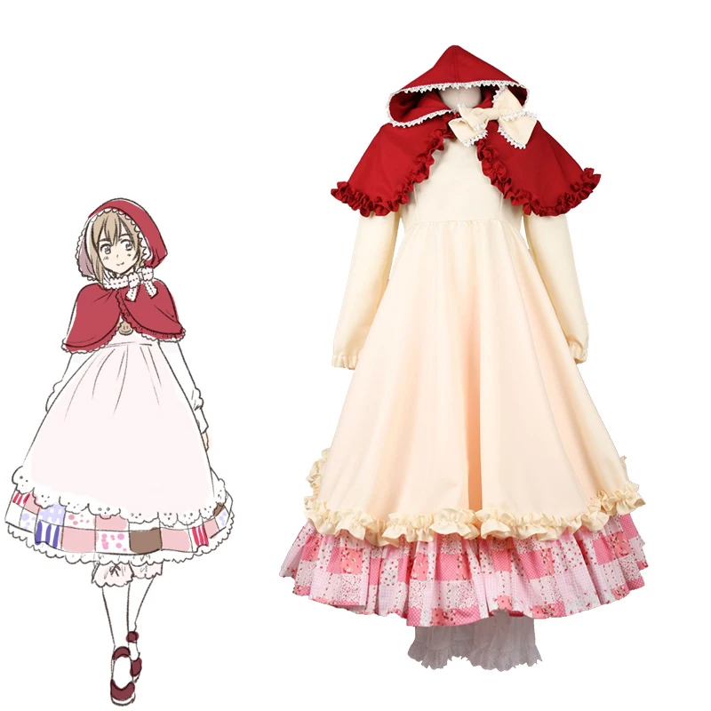 Axis Powers Hetalia Cosplay Belgium Costume Dress Hooded Shawl Lolita Bow Girl Anime APH Halloween Christmas Carnival Full Set