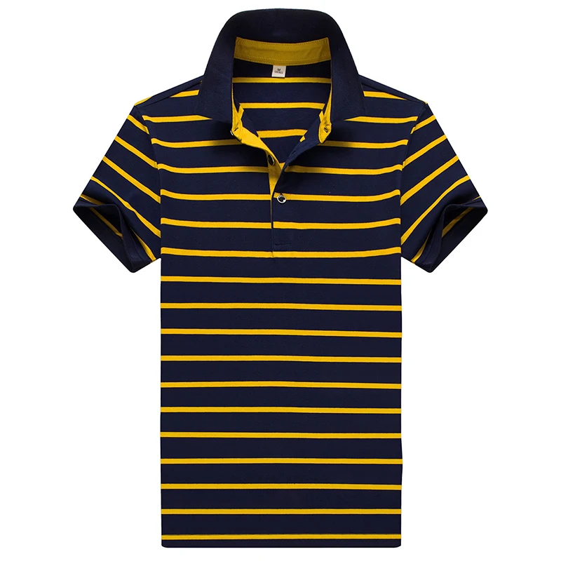 New Summer Men Classic Striped Polo Mens Cotton Short-Sleeved Embroidered Business Casual Hot Polo Shirt Male Dropshipping