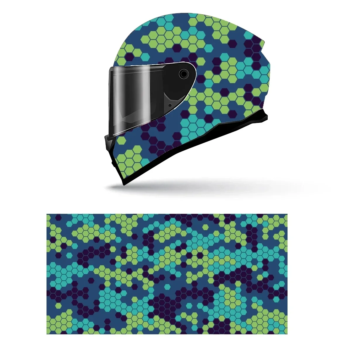 

Camouflaged Modern Abstract Full Helmet Wrap Sticker Motorcycle Helmet Racing Graphic Decal Vinyl Wrap Helmet Decorative Sticker