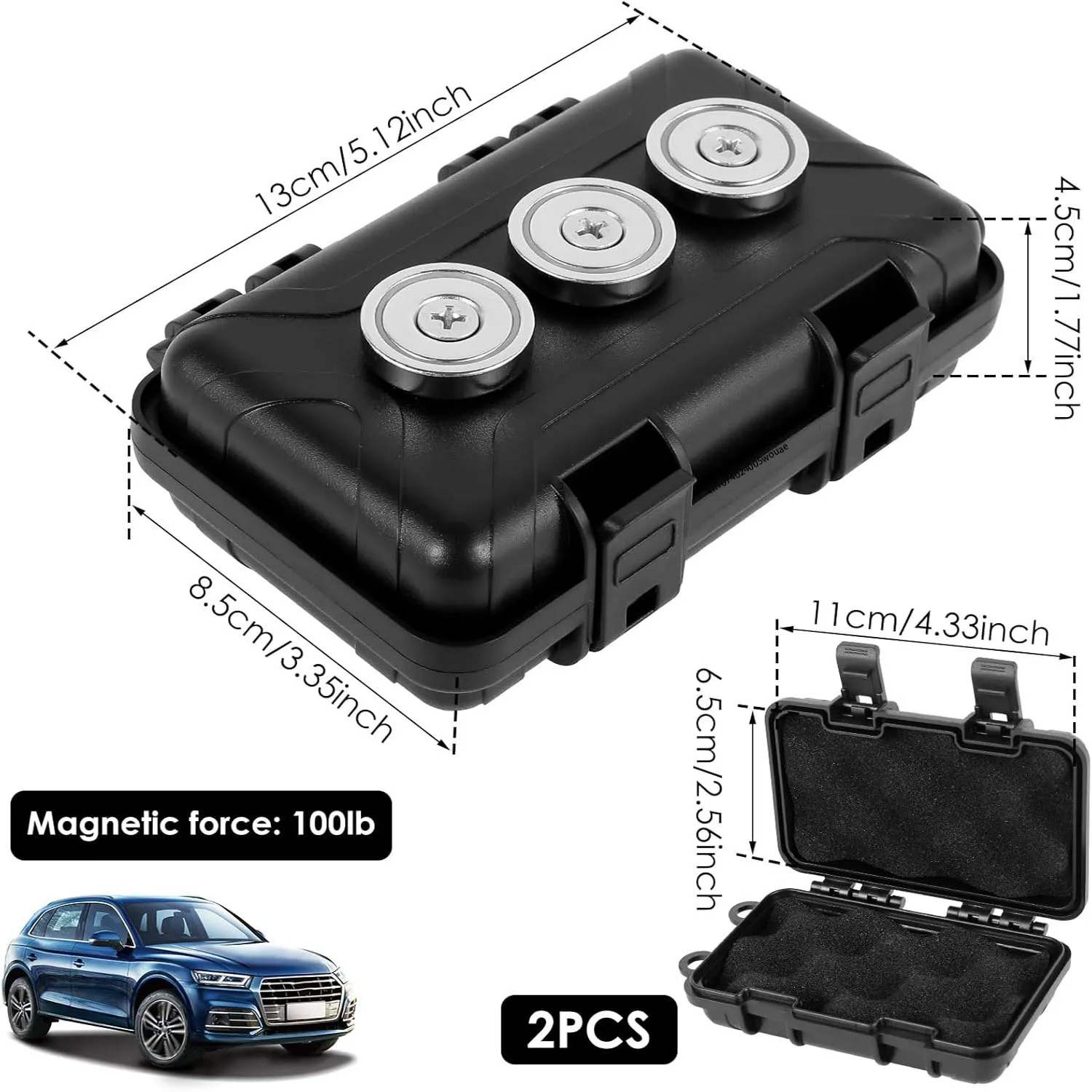 Key Box for Under Car Upgraded Waterproof Magnetic Key Holder Under Vehicles Outdoor Magnetic Key Box Hidden Key Box Accessories