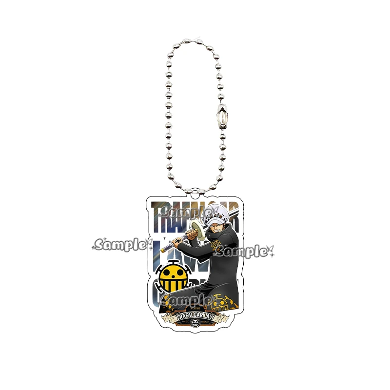 Anime Acrylic Keychain Monkey D Luffy Portgas D Ace Trafalgar Law Roronoa Zoro Classic Bag Pendant Beaded Key Chain Rings Charm view 4