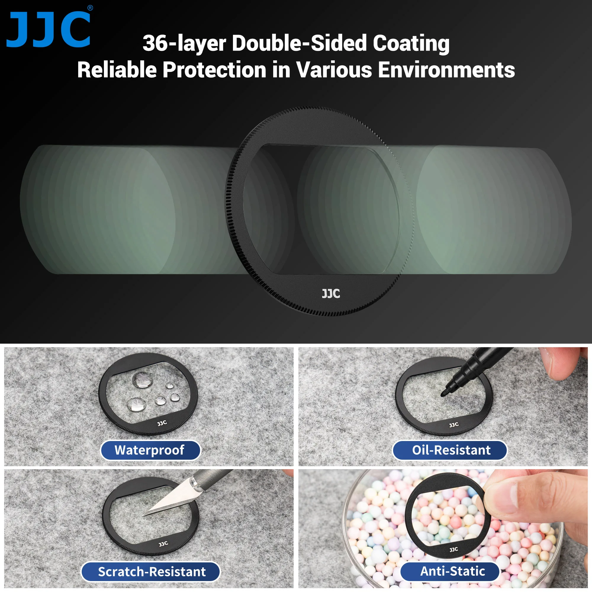 JJC Low Reflection UV Filter for Panasonic ZS99 TZ99 UV Filter With 3M Adhesive Ultra Slim 36 Layers Multi-Coated Optical Glass
