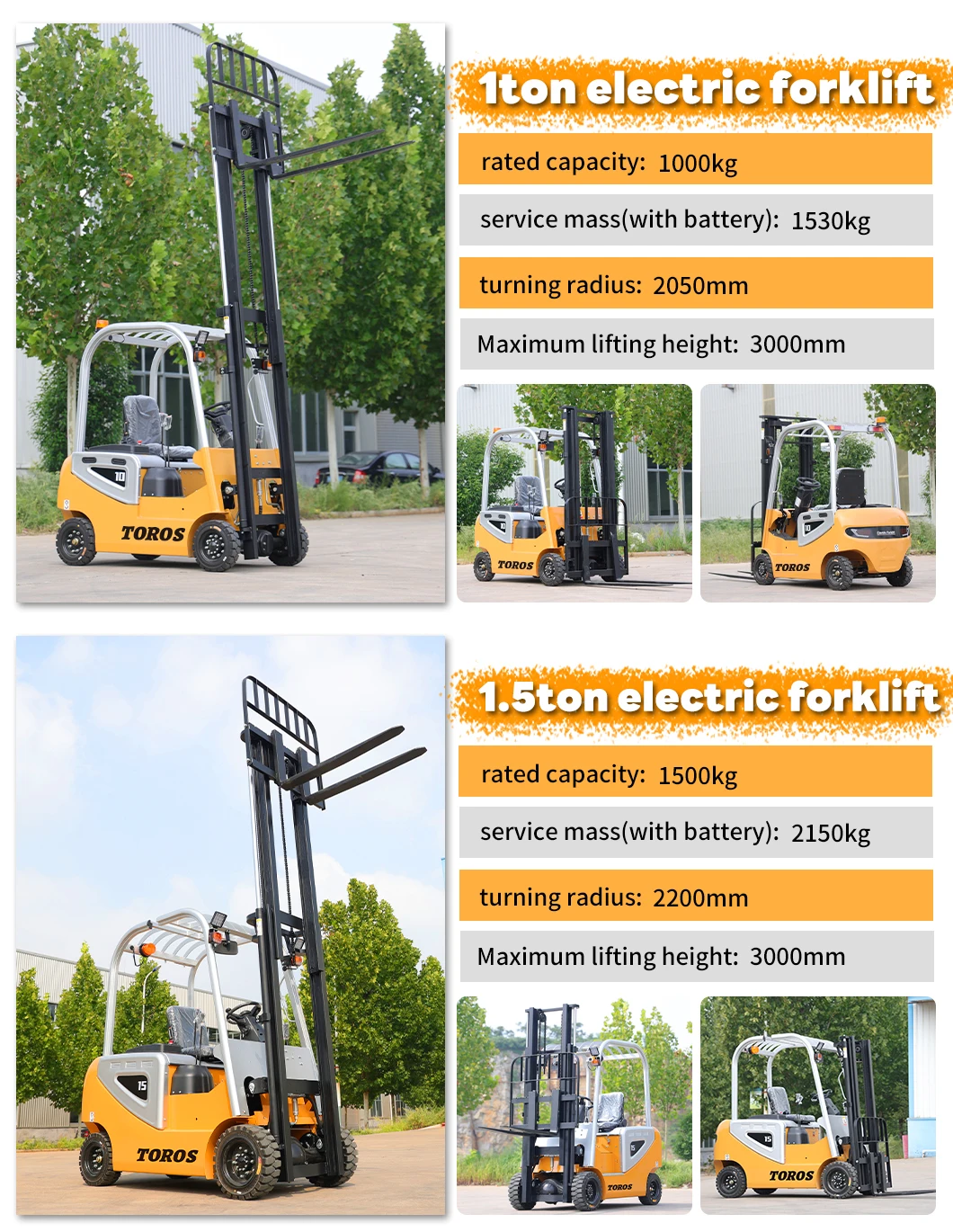 Schnelle Lieferung Elektro-Gabelstapler 2 Tonnen 2,5 Tonnen 3 Tonnen mit Anbaugeräten Tragbar zum Verkauf Rad Anpassbar Günstiger Elektro-Gabelstapler – Detail 5