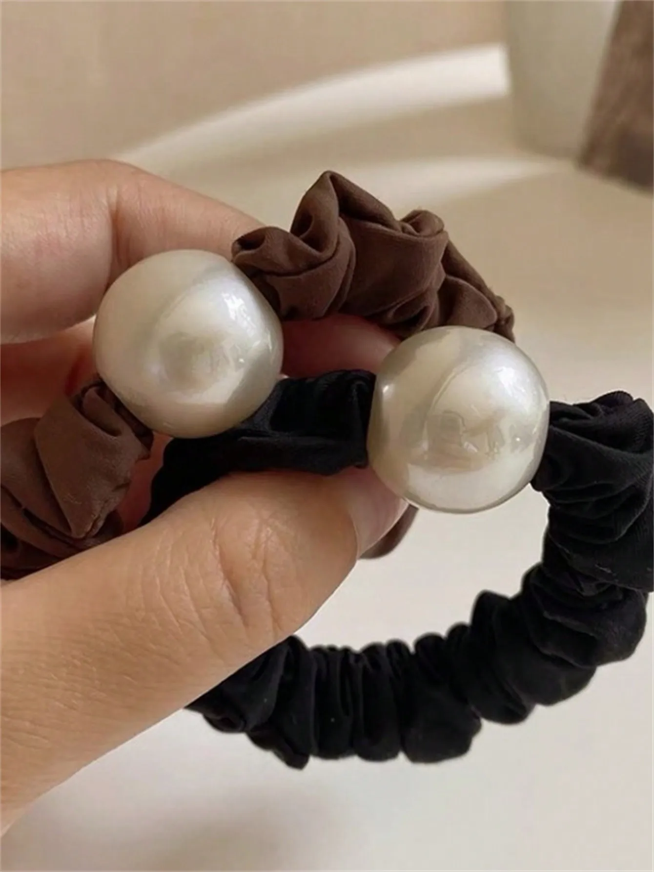 1 scrunchie ladies all-match Temperament Pearl y2k with ponytail rubber band high stretch headband hair accessory